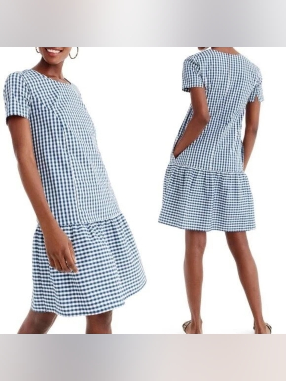 UNIVERSAL STANDARD X J.CREW Gingham Drop Waist Dress Excellent Shape